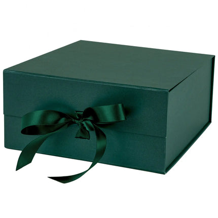 8" x 8" x 4" Collapsible Gift Box w/ Satin Ribbon & Magnetic Square Flap Lid - 2 Pcs LaRibbons and Crafts