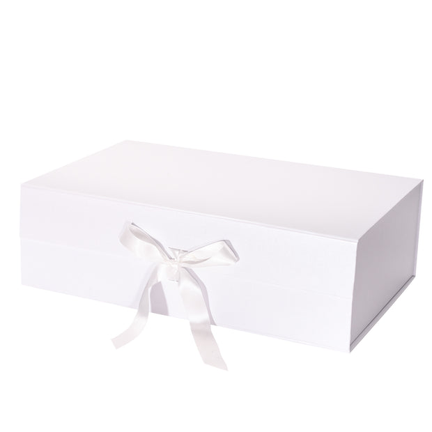 14" x 9" x 4.3" Collapsible Gift Box w/ Satin Ribbon & Magnetic Square Flap Lid