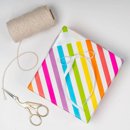 Birthday Mini Wrapping Paper 3 Roll Bundle - Happy Birthday/Diagonal Stripe/Balloon Designs - 17" x 120"/Roll (42.3 Sq Ft Total) LaRibbons and Crafts