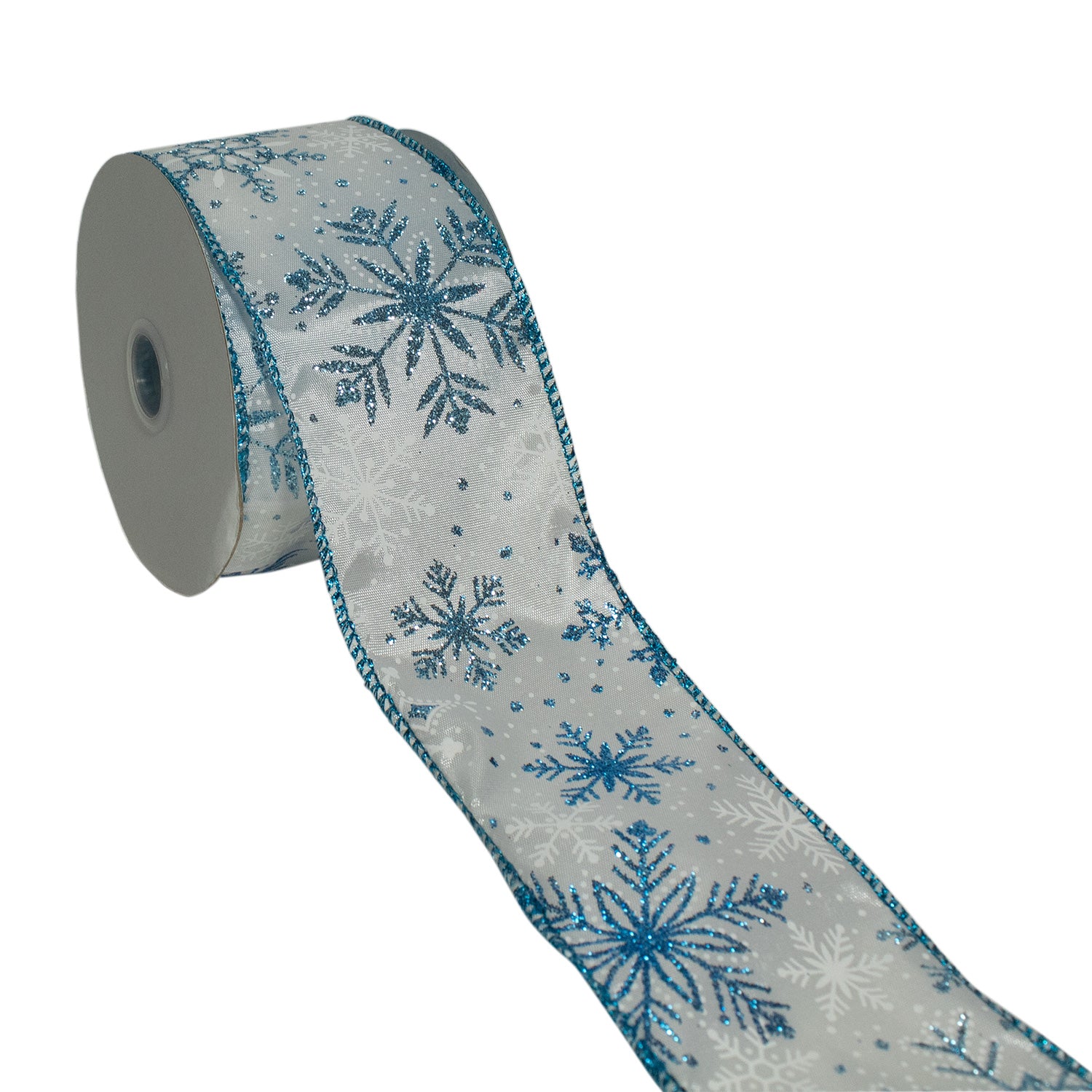 10 yard roll of top wide light blue wired ribbon