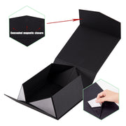 8" x 8" x 4" Collapsable Gift Box w/ Magnetic Envelope Flap Lid (2-pack) | Black