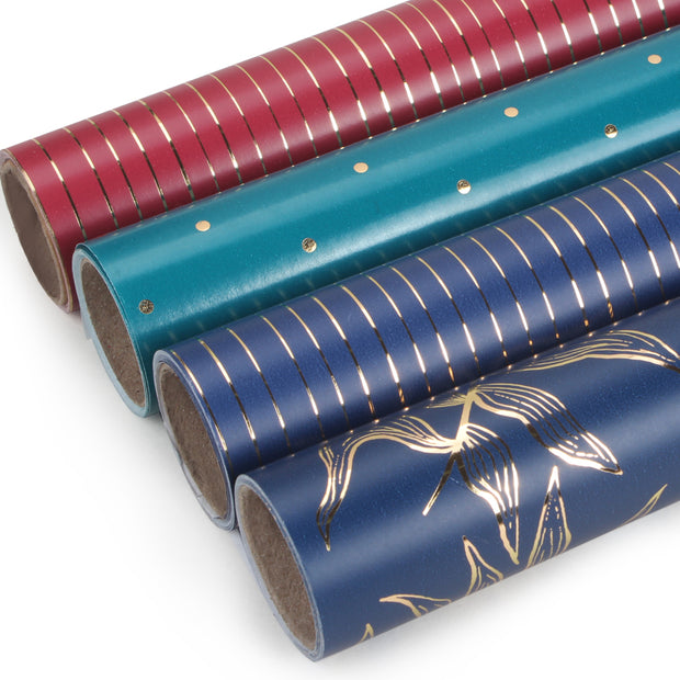 Navy/Gold "Foil Stripe" Wrapping Paper Roll