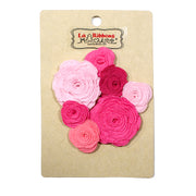 Pink Fabric Flower Applique Pack