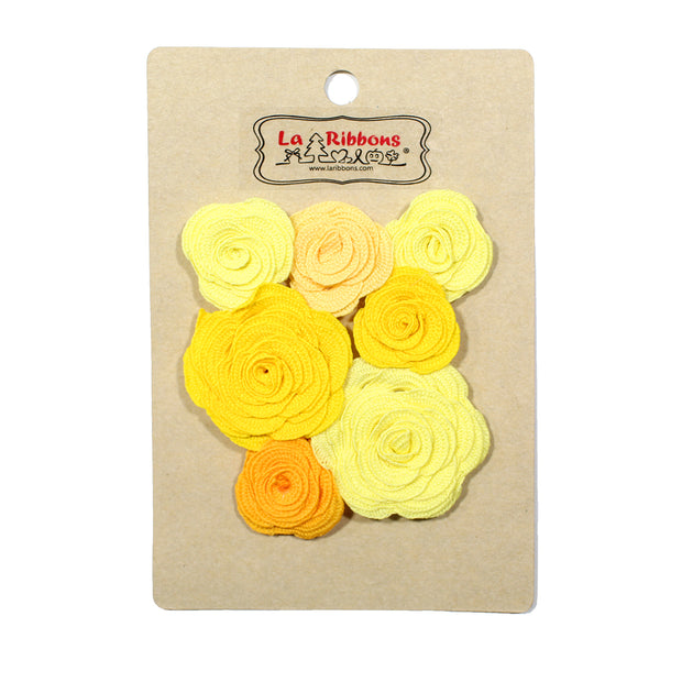 Yellow Fabric Flower Applique Pack