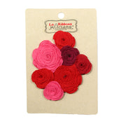 Red Fabric Flower Applique Pack