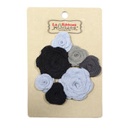 Grey Fabric Flower Applique Pack