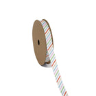 Merry Stripe Grosgrain Ribbon, vibrant multi-color diagonal stripe pattern, ideal for holiday crafts 