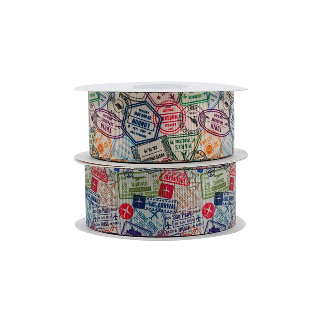 1 1/2" AIRMAIL STAMPS GROSGRAIN RIBBON LaRibbons and Crafts