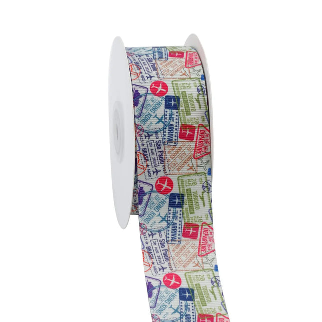 1 1/2" AIRMAIL STAMPS GROSGRAIN RIBBON LaRibbons and Crafts