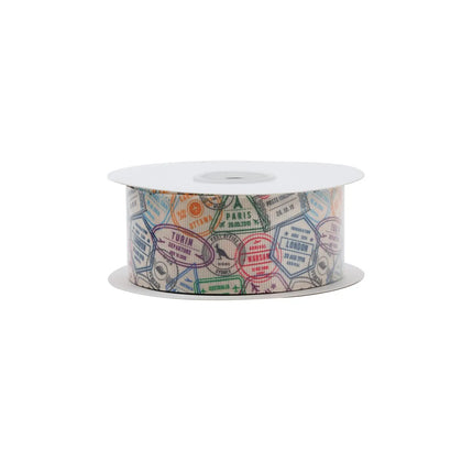 1 1/2" PASSPORT STAMPS GROSGRAIN RIBBON LaRibbons and Crafts