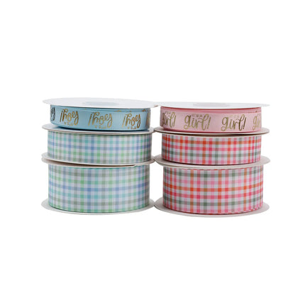 5/8" IT'S A BOY GROSGRAIN RIBBON BLUE/GOLD LaRibbons and Crafts