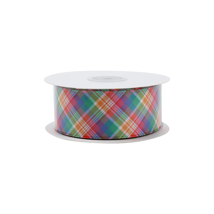 SPRING PLAID GROSGRAIN RIBBON