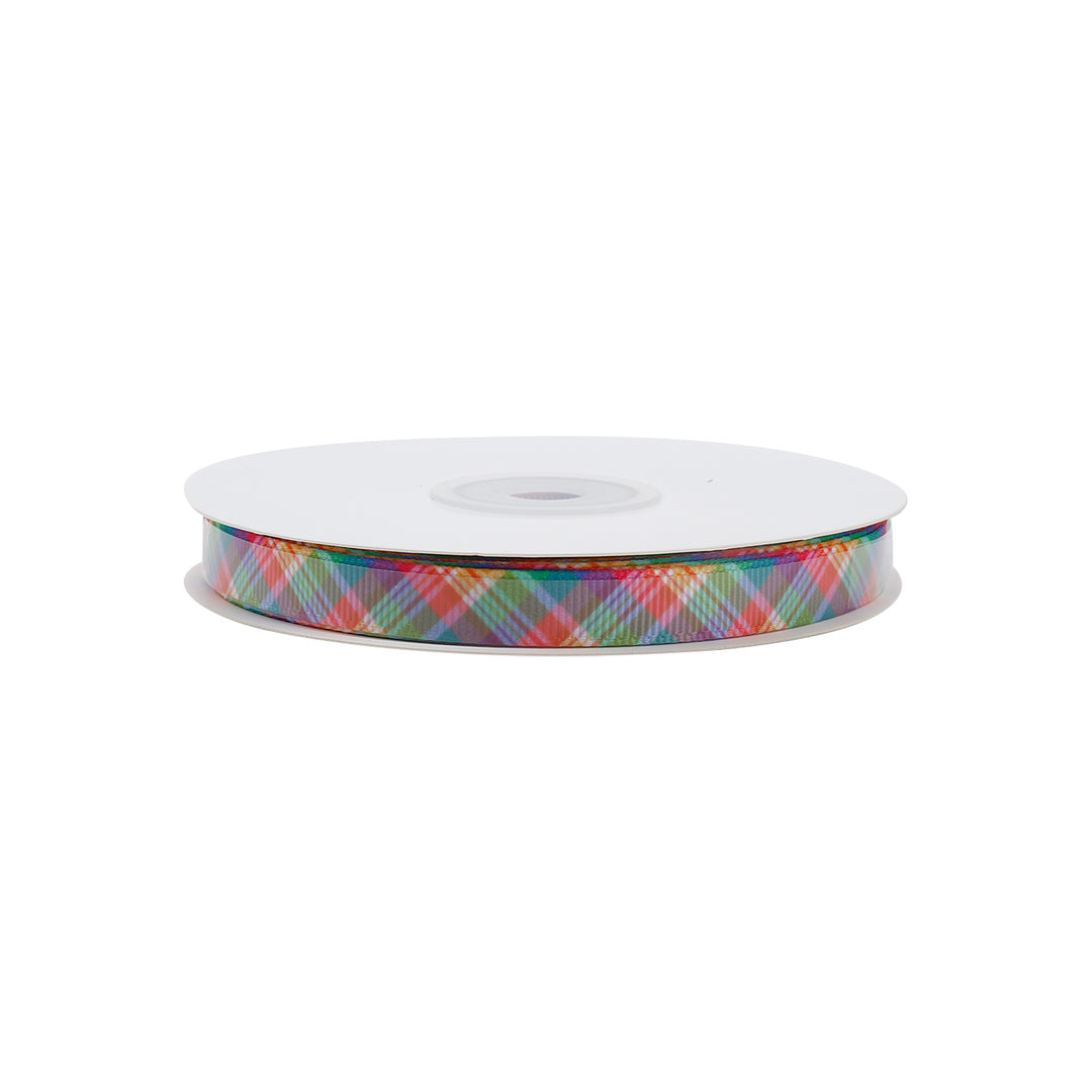 SPRING PLAID GROSGRAIN RIBBON