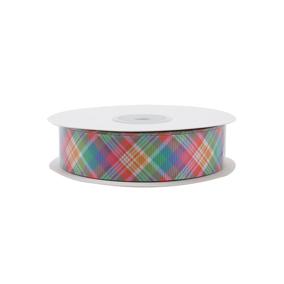 SPRING PLAID GROSGRAIN RIBBON