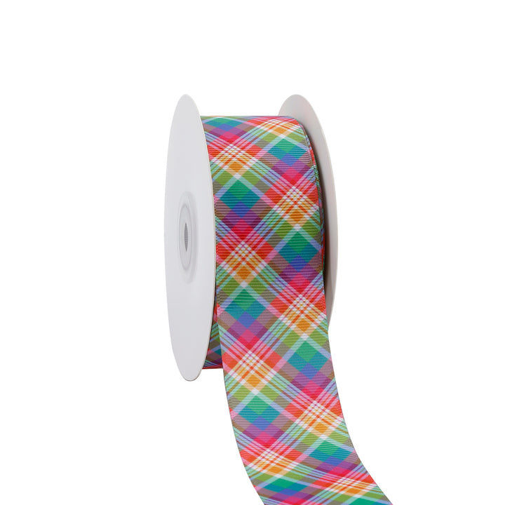 SPRING PLAID GROSGRAIN RIBBON