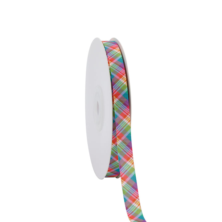 SPRING PLAID GROSGRAIN RIBBON