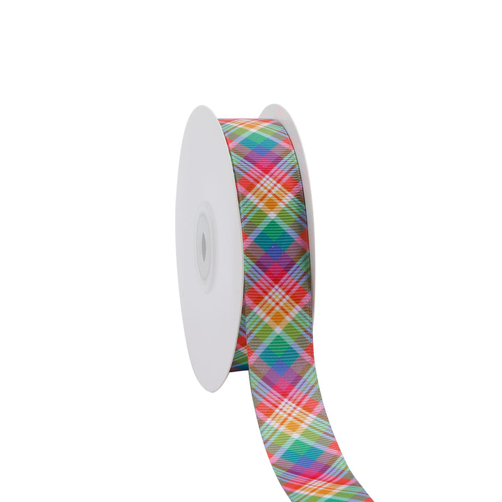 SPRING PLAID GROSGRAIN RIBBON