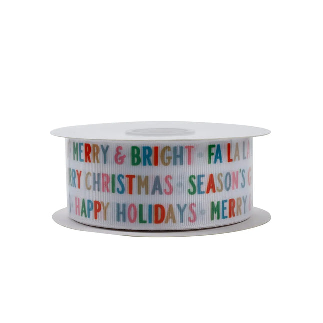 1 1/2" MERRY & BRIGHT GROSGRAIN RIBBON