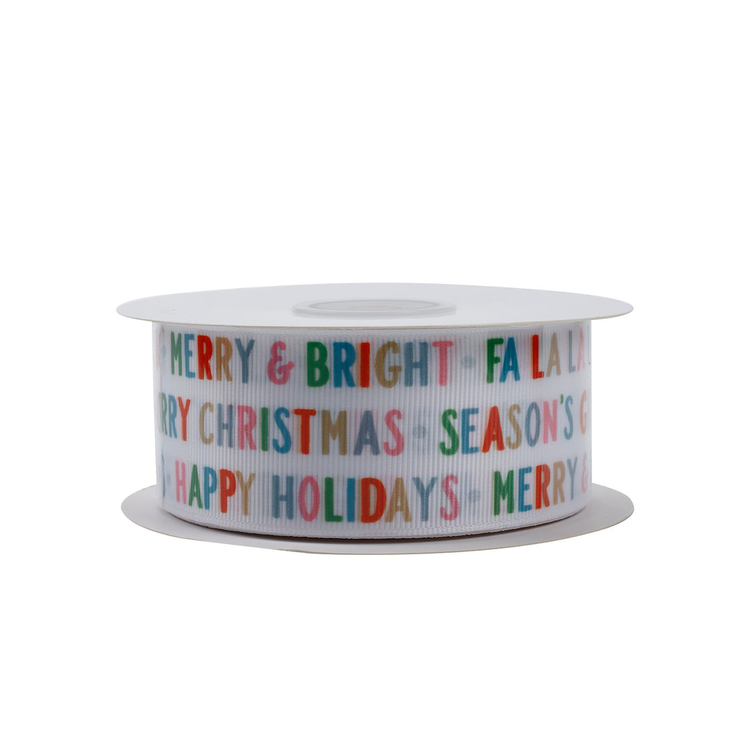 1 1/2" MERRY & BRIGHT GROSGRAIN RIBBON