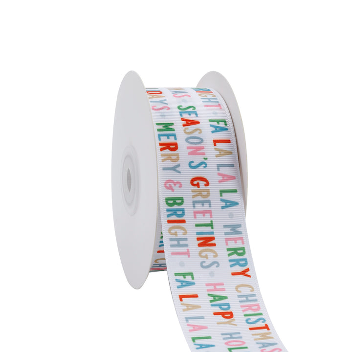 1 1/2" MERRY & BRIGHT GROSGRAIN RIBBON