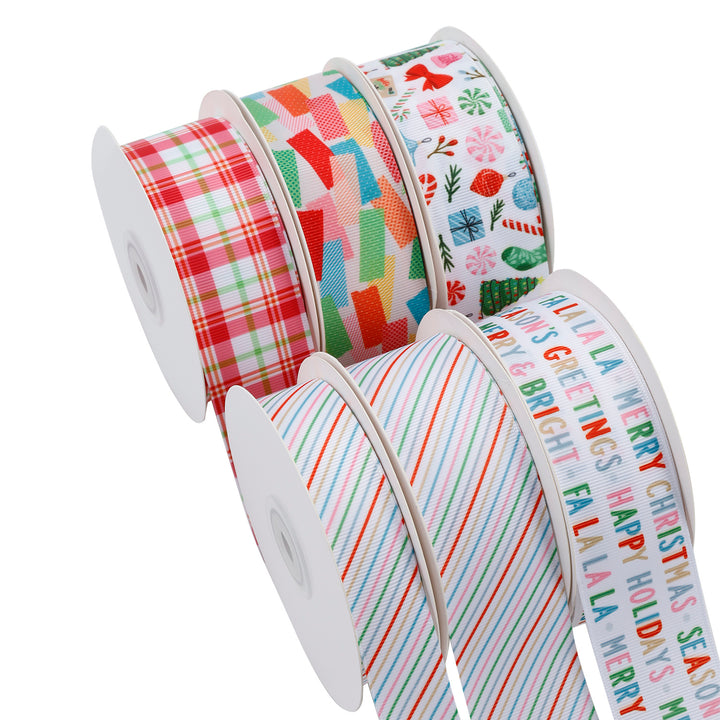 1 1/2" TICKER TAPE GROSGRAIN RIBBON