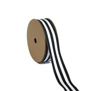 Mono Stripe Grosgrain Ribbon - Black/White
