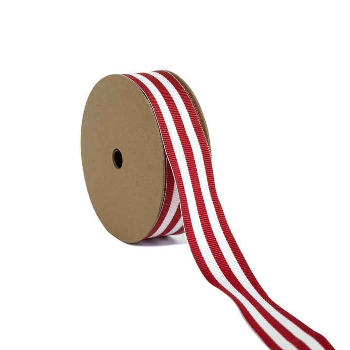 Mono Stripe Grosgrain Ribbon - Red/White