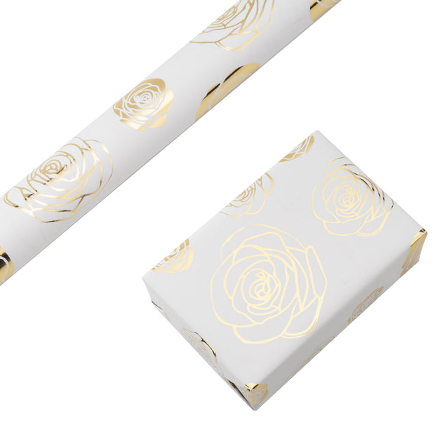 30" x 16' Foil Rose Wrapping Paper | 3 Stock Colors