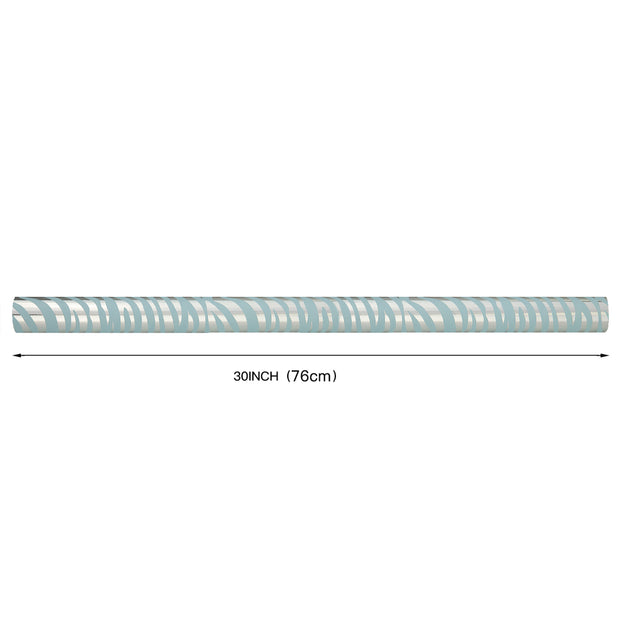 Metallic Zebra Silver Foil/Baby Blue Wrapping Paper Roll - 30 " X 16'/Roll